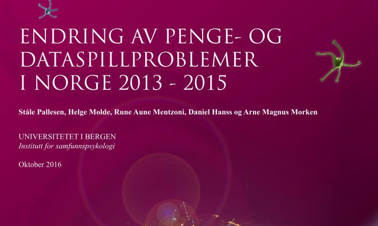 Endring av penge- og datspillproblemer i Norge 2013-15